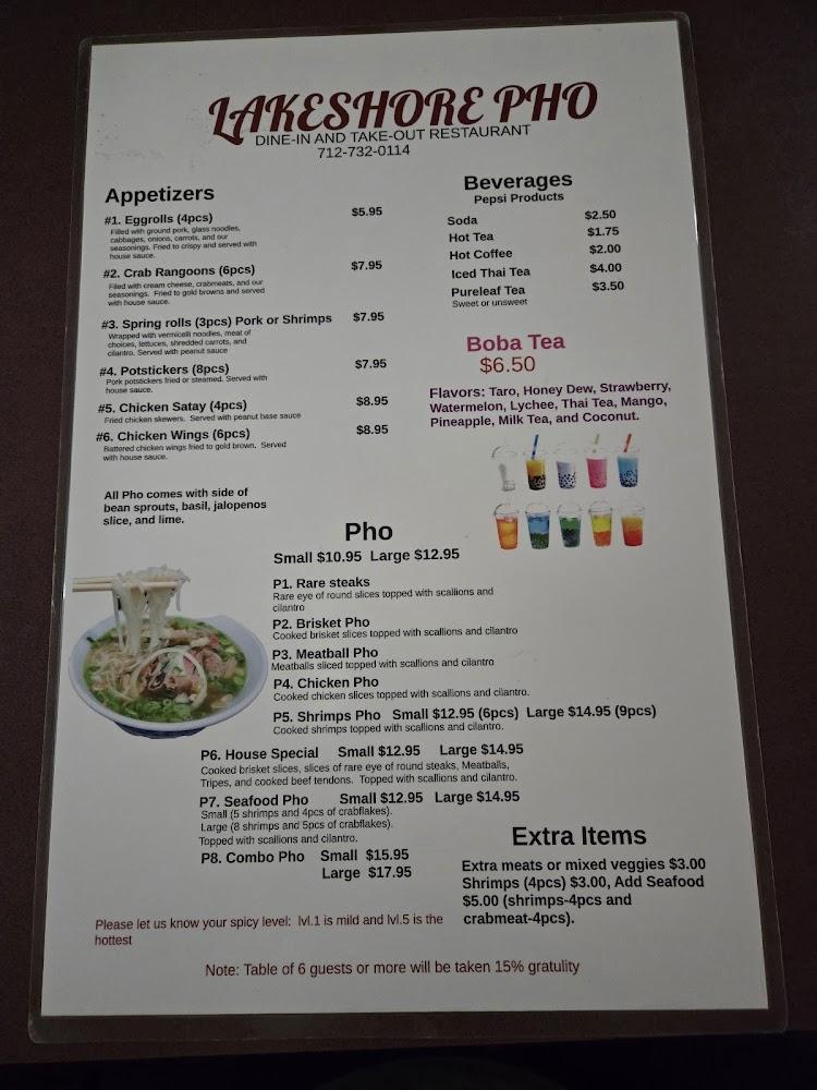 Lakeshore Pho Asian Restaurant Menu image 2